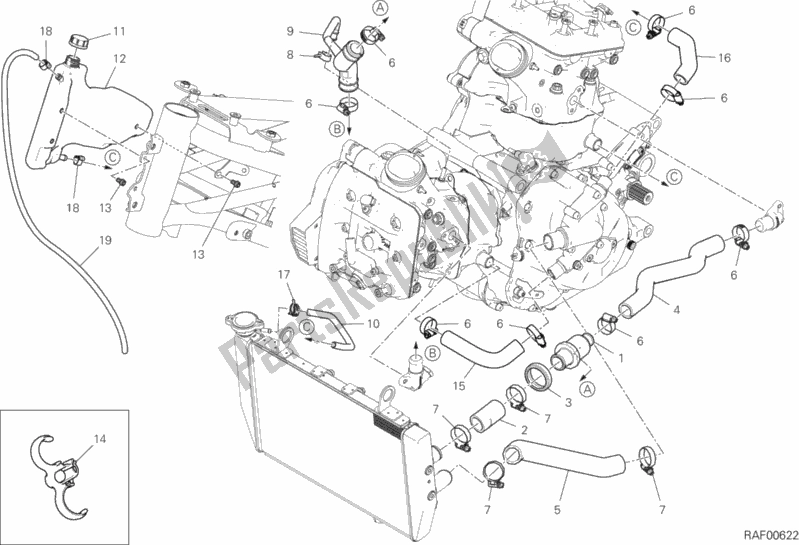 Tutte le parti per il Circuito Di Raffreddamento del Ducati Multistrada 1260 Enduro Touring 2019